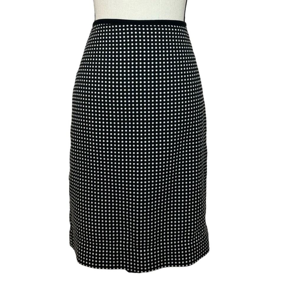 White House Black Market‎ Women's 4 Pencil Skirt Polka Dot Back Zip Professional